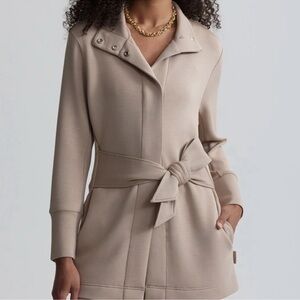 Varley anset tan beige tie front wrap Jacket